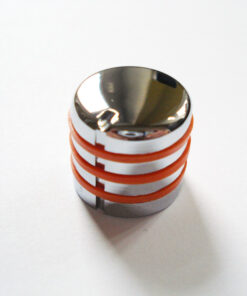 Potiknopf - Typ Dome Speed Deluxe / Push ON - chrom gummiert orange