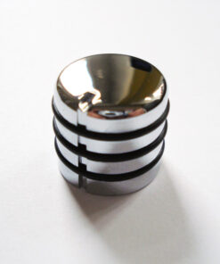 Potiknopf - Typ Dome Speed Deluxe / Push ON - chrom gummiert black