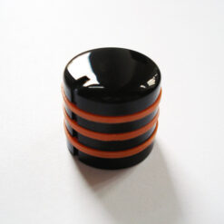 Potiknopf - Typ Dome Speed Deluxe / Push ON - black gummiert orange