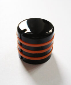 Potiknopf - Typ Dome Speed Deluxe / Push ON - black gummiert orange