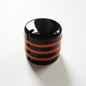 Potiknopf - Typ Dome Speed Deluxe / Push ON - black gummiert orange