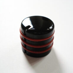 Potiknopf - Typ Dome Speed Deluxe / Push ON - black gummiert red