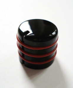 Potiknopf - Typ Dome Speed Deluxe / Push ON - black gummiert red