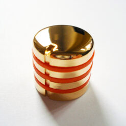 Potiknopf - Typ Dome Speed Deluxe / Push ON - gold gummiert orange