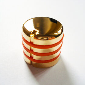 Potiknopf - Typ Dome Speed Deluxe / Push ON - gold gummiert orange