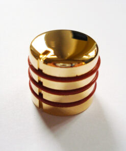 Potiknopf - Typ Dome Speed Deluxe / Push ON - gold gummiert red