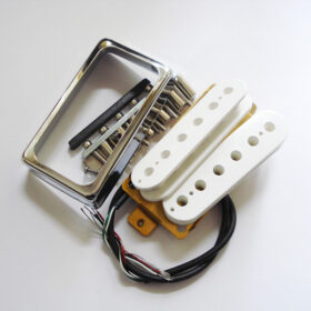 Wickelkit - Humbucker - Typ open Cover chrom / weiß Alnico