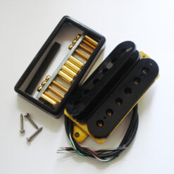 Wickelkit - Humbucker - Schwarz/gold - Typ open-Cover black - Alnico