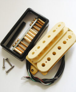 Wickelkit - Humbucker - creme/gold - Typ open-Cover black - Alnico