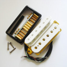 Wickelkit - Humbucker - weiß/gold - Typ open-Cover black - Alnico