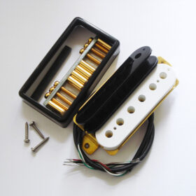 Wickelkit - Humbucker - schwarz/weiß - gold - Typ open-Cover black - Alnico
