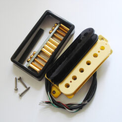 Wickelkit - Humbucker - schwarz/creme - gold - Typ open-Cover black - Alnico