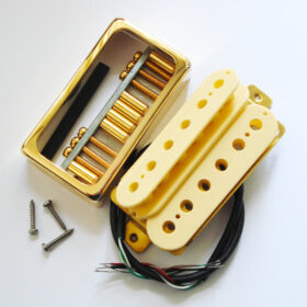 Wickelkit - Humbucker - creme/gold - Typ open-Cover gold - Alnico
