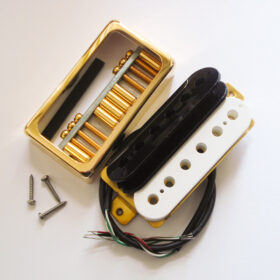 Wickelkit - Humbucker - schwarz/weiß - gold - Typ open-Cover gold - Alnico