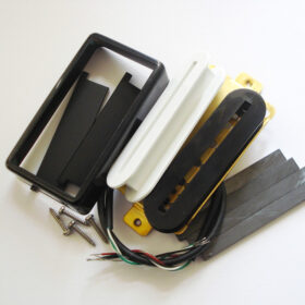 Wickelkit -Blade Humbucker - Opencoil schwarz / weiß - open Cover black