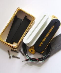 Wickelkit -Blade Humbucker - Opencoil schwarz/weiß - schwarz - open Cover gold