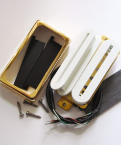 Wickelkit -Blade Humbucker - Opencoil weiß / schwarz - open Cover gold