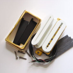 Wickelkit -Blade Humbucker - Opencoil weiß / schwarz - open Cover gold