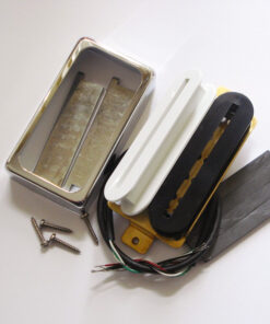 Wickelkit -Blade Humbucker - Opencoil schwarz/weiß - Nickelblade - open Cover chrom