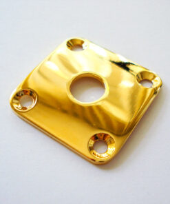 Buchsenplatte Metall quadratisch gebogen - gold