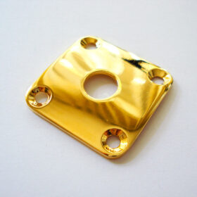 Buchsenplatte Metall quadratisch gebogen - gold