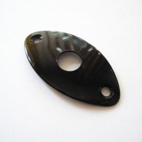 Buchsenplatte Metall oval gebogen - schwarz