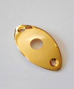 Buchsenplatte Metall oval gebogen - gold