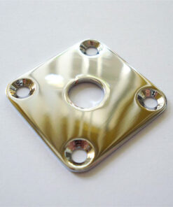 Buchsenplatte Metall quadratisch gerade - chrom