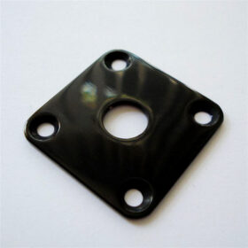 Buchsenplatte Metall quadratisch gerade - schwarz