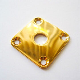 Buchsenplatte Metall quadratisch gerade - gold