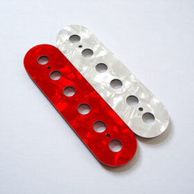 MGH Pickup-Blende - Bobbin Top Set - Humbucker - pearl - rot/weiß