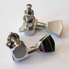 Mechaniken Gitarre - 6-in-line links - chrom (Tulpenflügel)