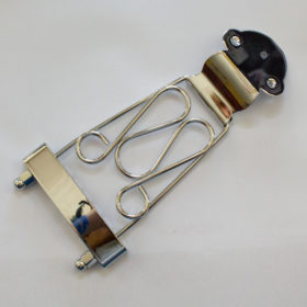 Saitenhalter - Trapez - chrom - mit Verzierung - lange Version