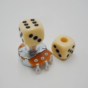 Potiknopf Würfel - PVC - creme - Poti Knob Dice